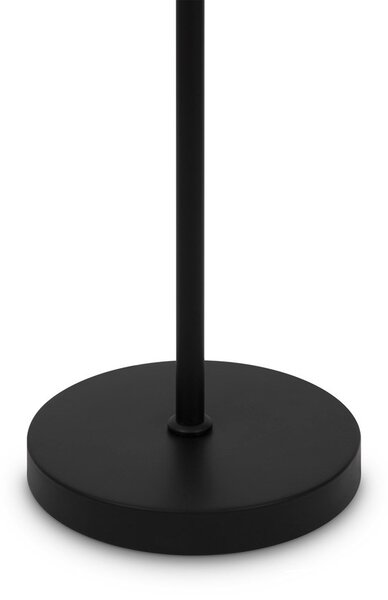 Piantana Contemporanea Ring Metallo Nero 1 Luce E Diffusore Bianco