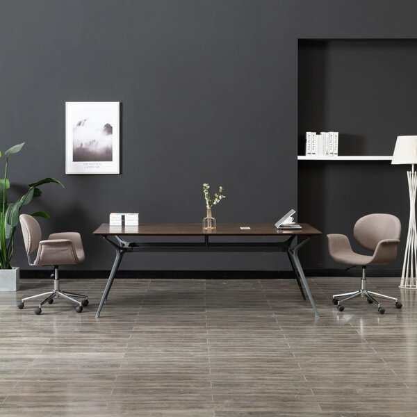 The Living Store Sedia da ufficio girevole in tessuto tortora