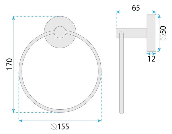 Portasciugamano da bagno Ring 6610 Modern Gold
