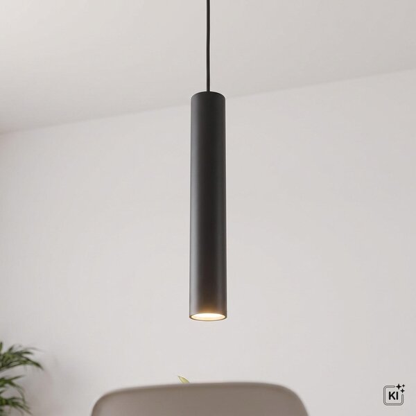 Lampada a sospensione in metallo rotonda Ø 4 cm H: max. 130 cm Nero GU10 Moderno