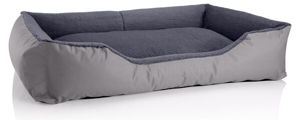 Letto per cani BedDog TEDDY, divano per cani, cuccia lavabile con bordo, cuscino per cani, modello ROCK-FLOW (grigio/grigio), taglia XXL, dimensioni approssimative: 120x85x23 cm