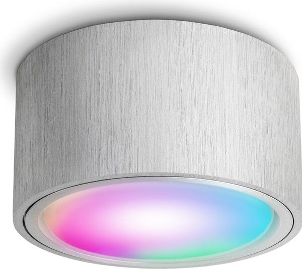SSC-LUXon CELI-X spot da soffitto in alluminio piatto con lampada LED compatibile con Alexa, Siri e Google - Spotlight Smart RGBW GX53