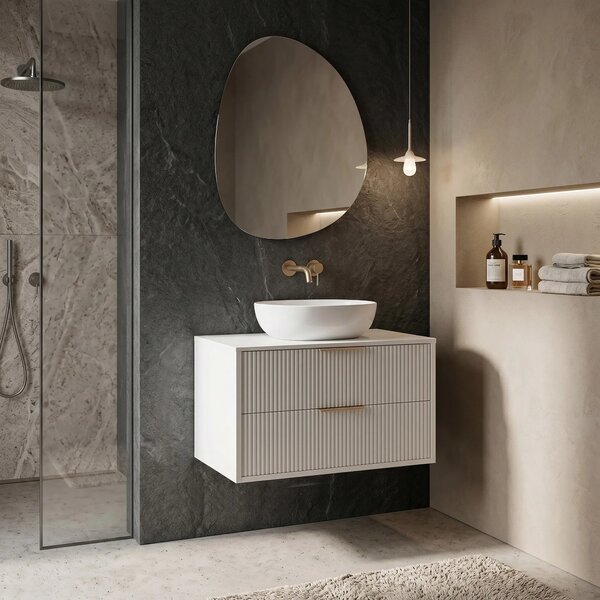 Mobile bagno sotto lavabo Rea Mono 80cm White