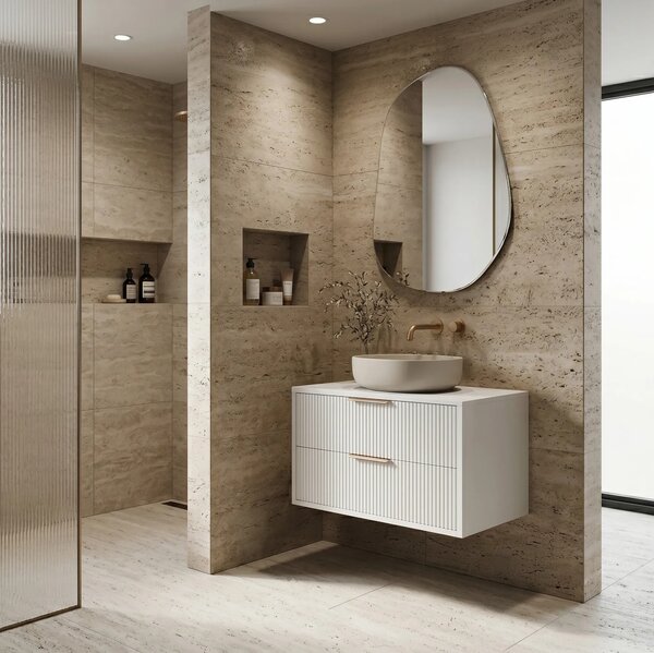 Mobile bagno sotto lavabo Rea Mono 80cm White