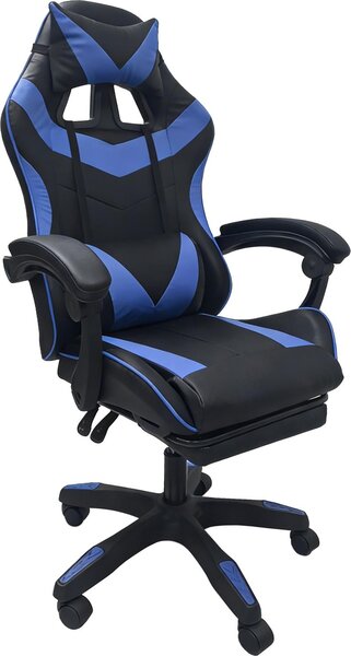 Sedia da gaming Krit Eco, colore nero e blu