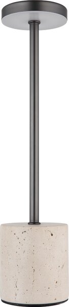 Lampada da tavolo a LED, pietra travertino, dimmer touch, H 34 cm