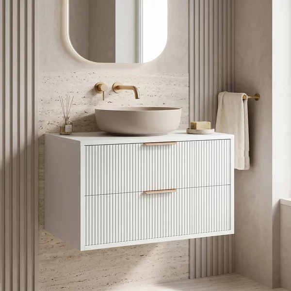 Mobile bagno sotto lavabo Rea Mono 80cm White