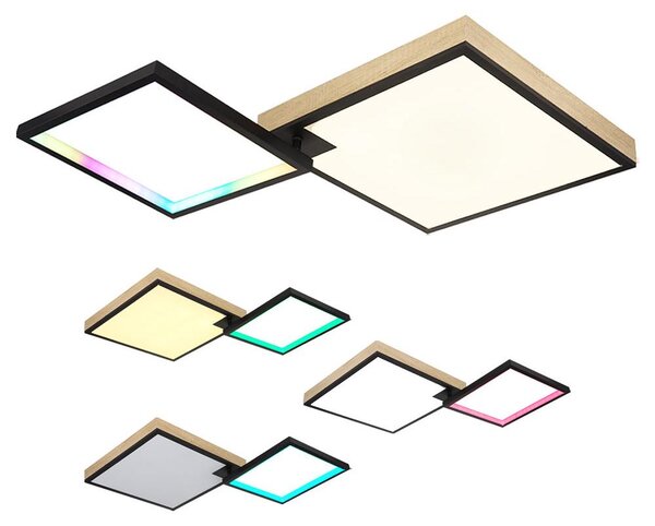 Plafoniera LED RGB, dimmerabile, telecomando, CCT, L 85,5 cm