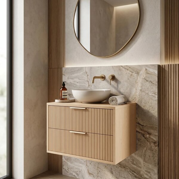 Mobile bagno sotto lavabo Rea Mono 60cm Beige