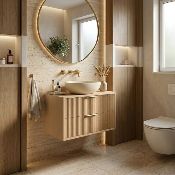Mobile bagno sotto lavabo Rea Mono 60cm Beige