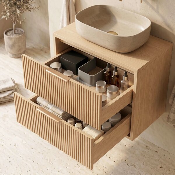 Mobile bagno sotto lavabo Rea Mono 60cm Beige