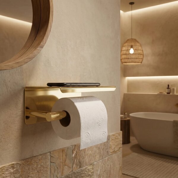 Portarotolo con ripiano 6613 Modern Gold