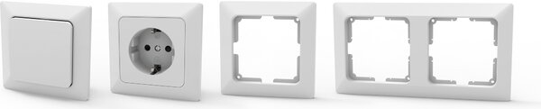 Set di interruttori e prese Northpoint da 19 pezzi, moderno, bianco puro, per scatole da incasso standard