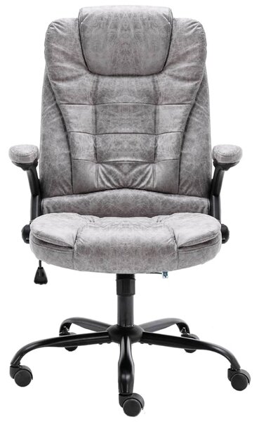VidaXL Sedia da ufficio grigio chiaro effetto scamosciato