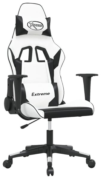 VidaXL Sedia da gioco in ecopelle bianca e nera