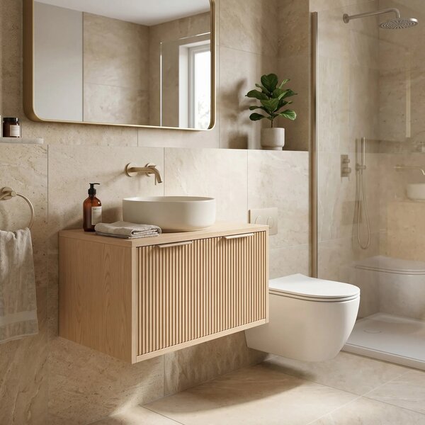 Mobile bagno sotto lavabo Rea Core 60cm Beige