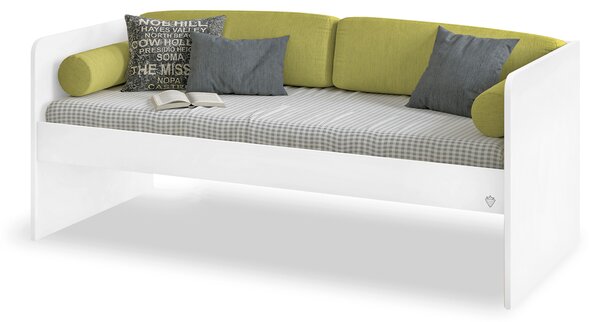 Letto Studio Bianco 90x200 Cm - Design Funzionale e Versatile, Capacità Fino a 130 Kg