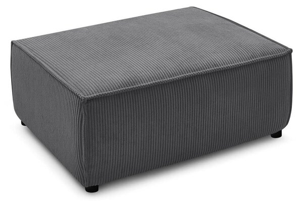 Sgabello in velluto a coste grigio scuro Nihad - Bobochic Paris