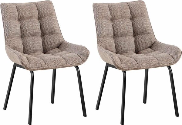 Set di 2 sedie da pranzo - sedie da cucina - altezza seduta confortevole, struttura in metallo | Colore: Terrabruin | Materiale: polvere