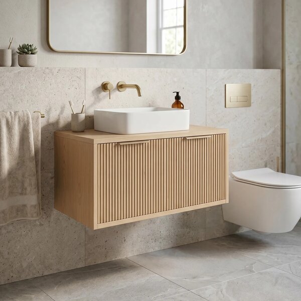 Mobile bagno sotto lavabo Rea Core 80cm Beige