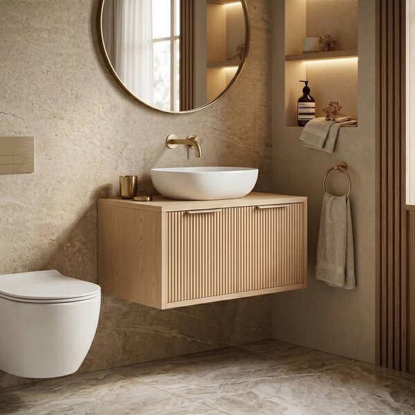 Mobile bagno sotto lavabo Rea Core 80cm Beige