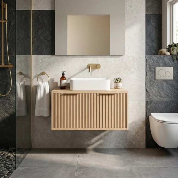 Mobile bagno sotto lavabo Rea Core 80cm Beige