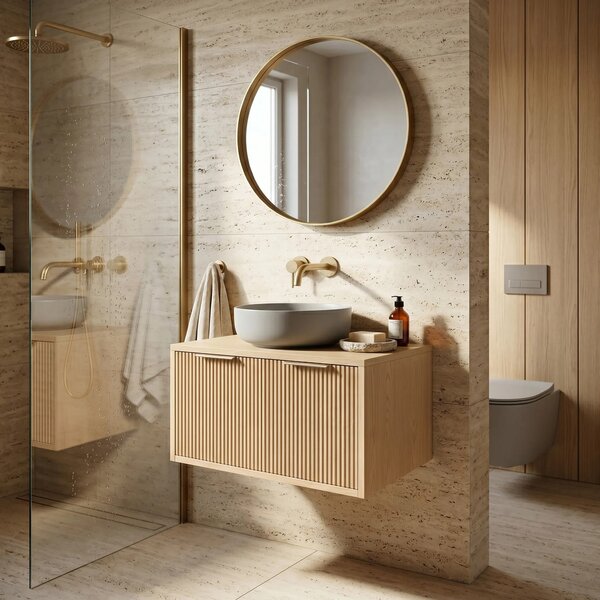Mobile bagno sotto lavabo Rea Core 80cm Beige