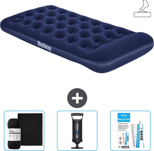 Materasso gonfiabile Bestway - 1 persona - 99 x 188 x 28 cm - Blu - Accessori inclusi
