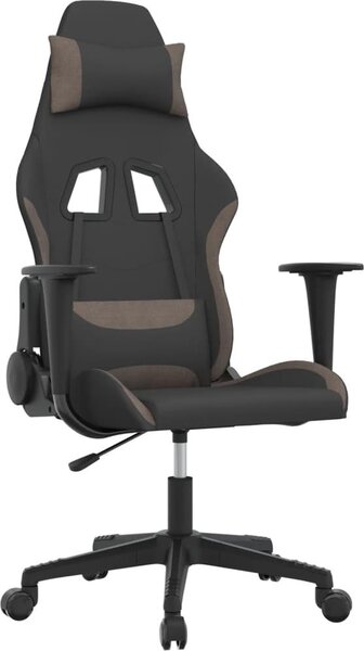 VidaXL Sedia da gioco in tessuto nero e tortora