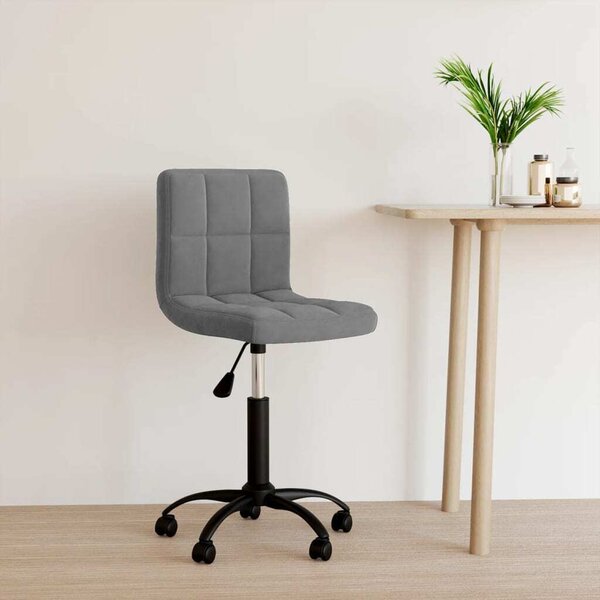 The Living Store sedia da ufficio girevole in velluto grigio scuro