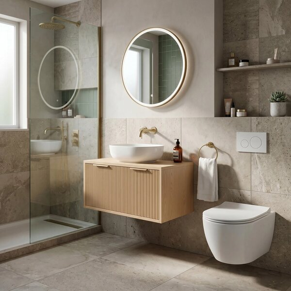 Mobile bagno sotto lavabo Rea Core 80cm Beige