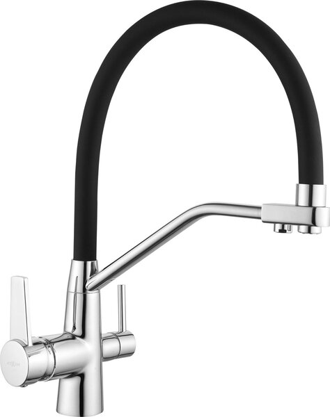 Mexen Duo rubinetto da cucina, cromo/nero - 671701-07