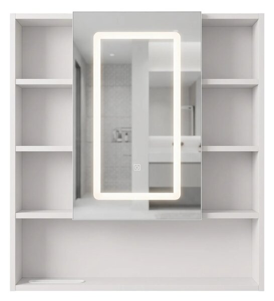 Armadietto con specchio LED Rea Luna 70x80cm