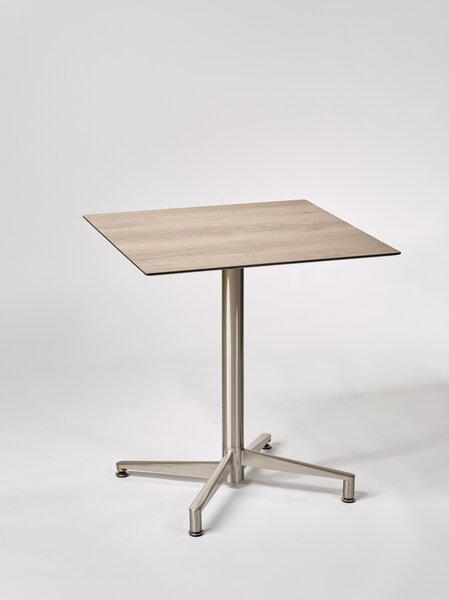 Tavolo da giardino Destiny LOFT 80x80cm, acciaio inox, piano in HPL, rovere fumé