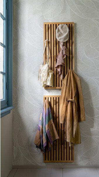 Pannello appendiabiti di colore naturale in rovere massiccio 46x100x8 cm Parco – Spinder Design