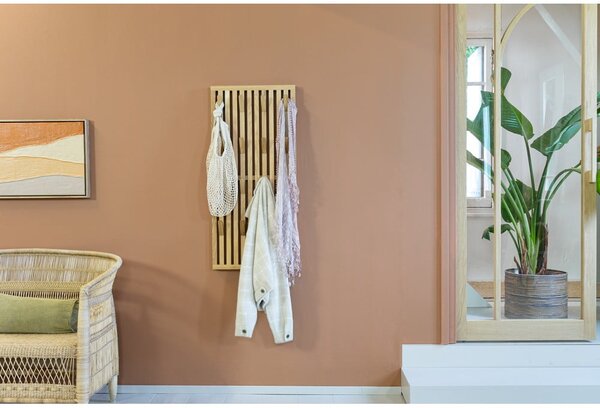 Pannello appendiabiti di colore naturale in rovere massiccio 46x100x8 cm Parco – Spinder Design