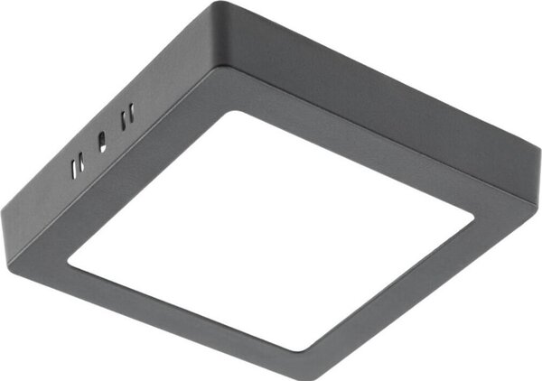 Lampada da soffitto a LED 13w a vista Pannelli da soffitto Lampada da soffitto nera squadrata | 17 cm | Bianco caldo | 1020 lumen