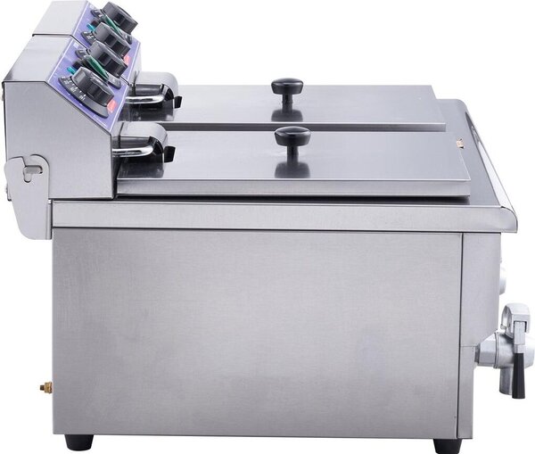 Friggitrice elettrica commerciale Friggitrice da banco Doppia vasca rimovibile