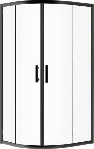 Cabina doccia quadrante HELA Nero 90x90 190 cm Vetro trasparente | BADLAND HELA