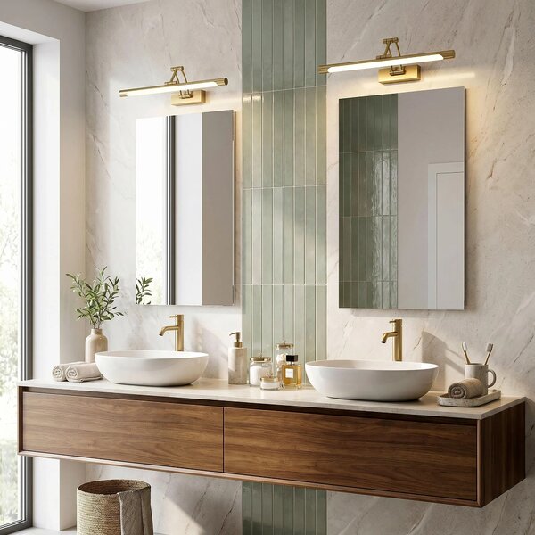 Applique da bagno LED SWE022-1W 42cm Brush Gold