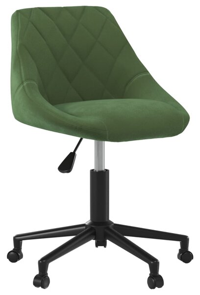 VidaXL Sedia da ufficio girevole in velluto verde scuro