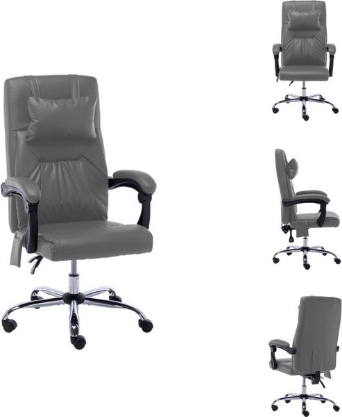 VidaXL Sedia da ufficio massaggiante in Pelle finta antracite - Sedie da ufficio