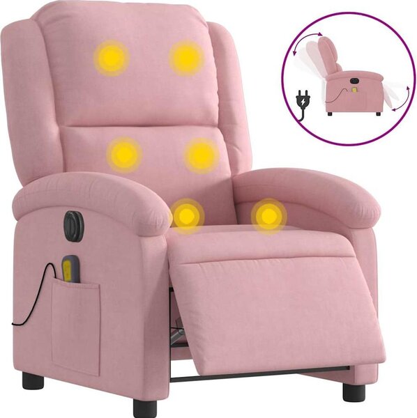 Sedia da massaggio elettrica in velluto rosa