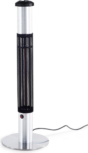 BELIANI Stufa elettrica nera con alluminio argento 1500 watt con moderno posacenere integrato