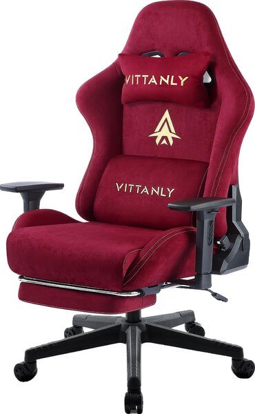 Sedia da gioco, Design ergonomico, Braccioli regolabili, Rosso vino
