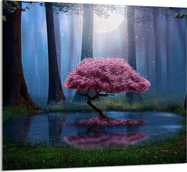 PIATTO IN VETRO PER CUCINA 65x60 albero
