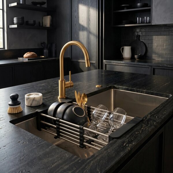 Scolapiatti telescopico per lavello REA P14487 Black
