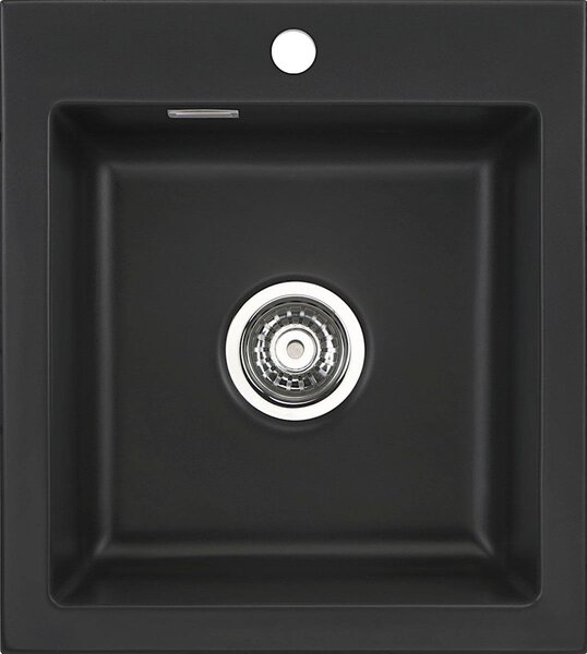 Lavello KeraDomo MERA 46, colore nero, con apertura manuale