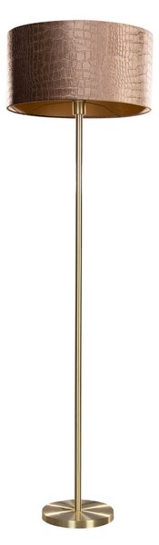 Lampada da terra ottone con paralume in velluto stampa coccodrillo 50 cm - Simplo