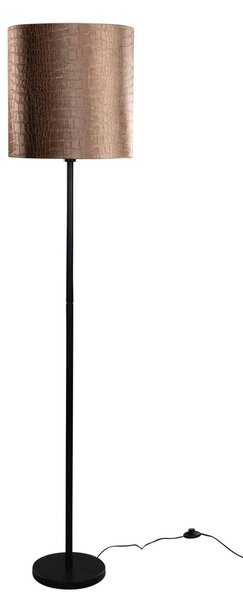 Lampada da terra nera con paralume in velluto stampa coccodrillo 40 cm - Simplo